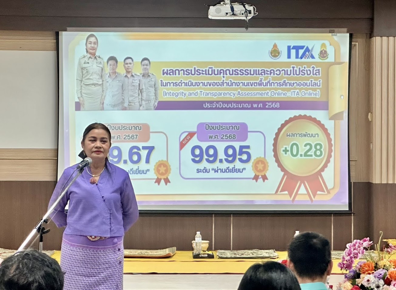 จัดการอบรมตามโครงการเสริมสร้างคุณธรรม จริยธรรมและธรรมาภิบาลในสถานศึกษา และสำนักงานเขตพื้นที่การศึกษาสุจริต (โครงการโรงเรียนสุจริต) กิจกรรมเสริมสร้างคุณธรรม จริยธรรม และธรรมาภิบาลในสำนักงานเขตพื้นที่การศึกษา